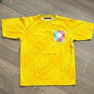 COOGI | Yellow Checkered Tee with Colorful Graphic ✨With Flaw✨ Size Medium